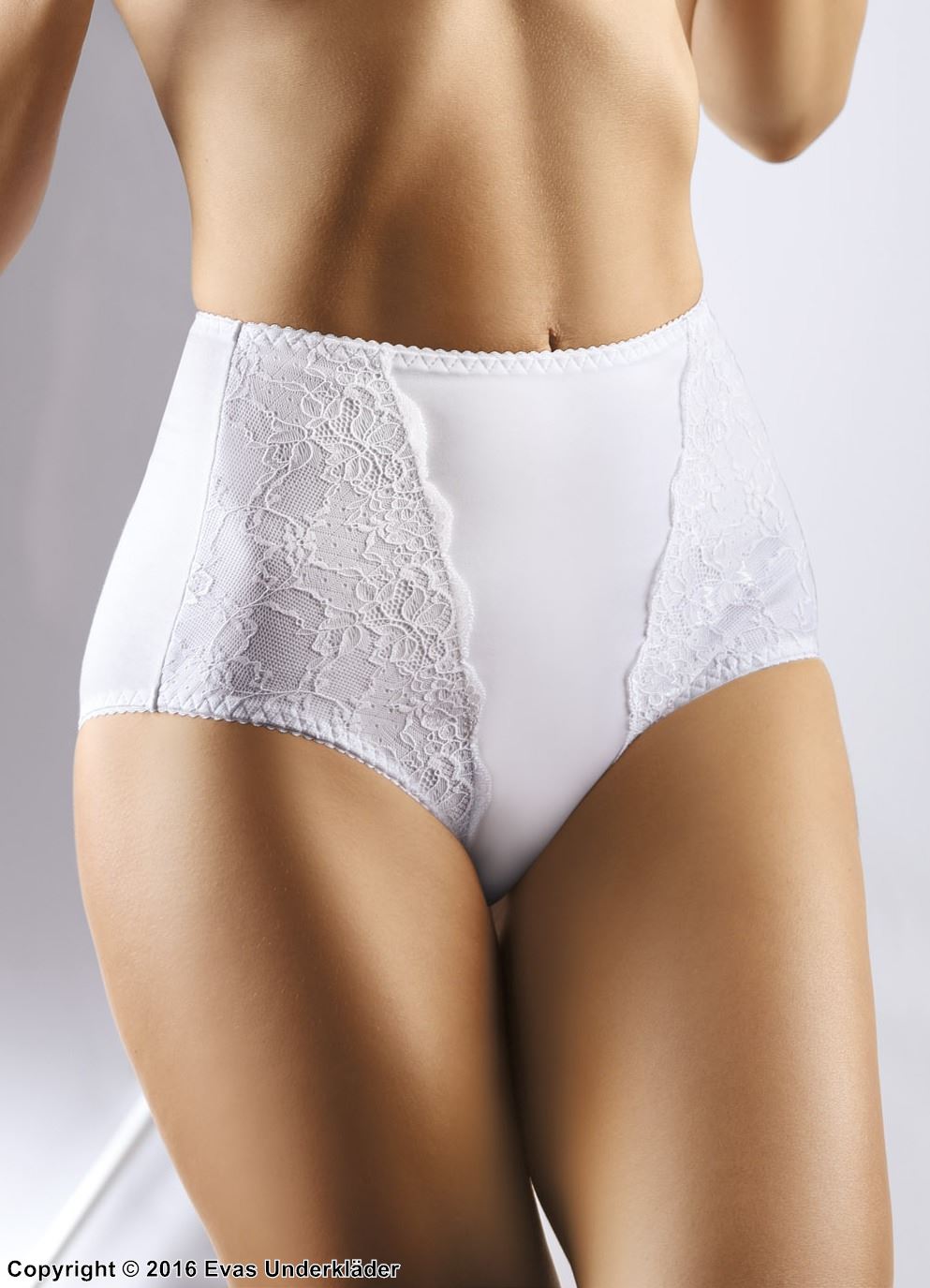 Romantic high waist panties, lace overlay